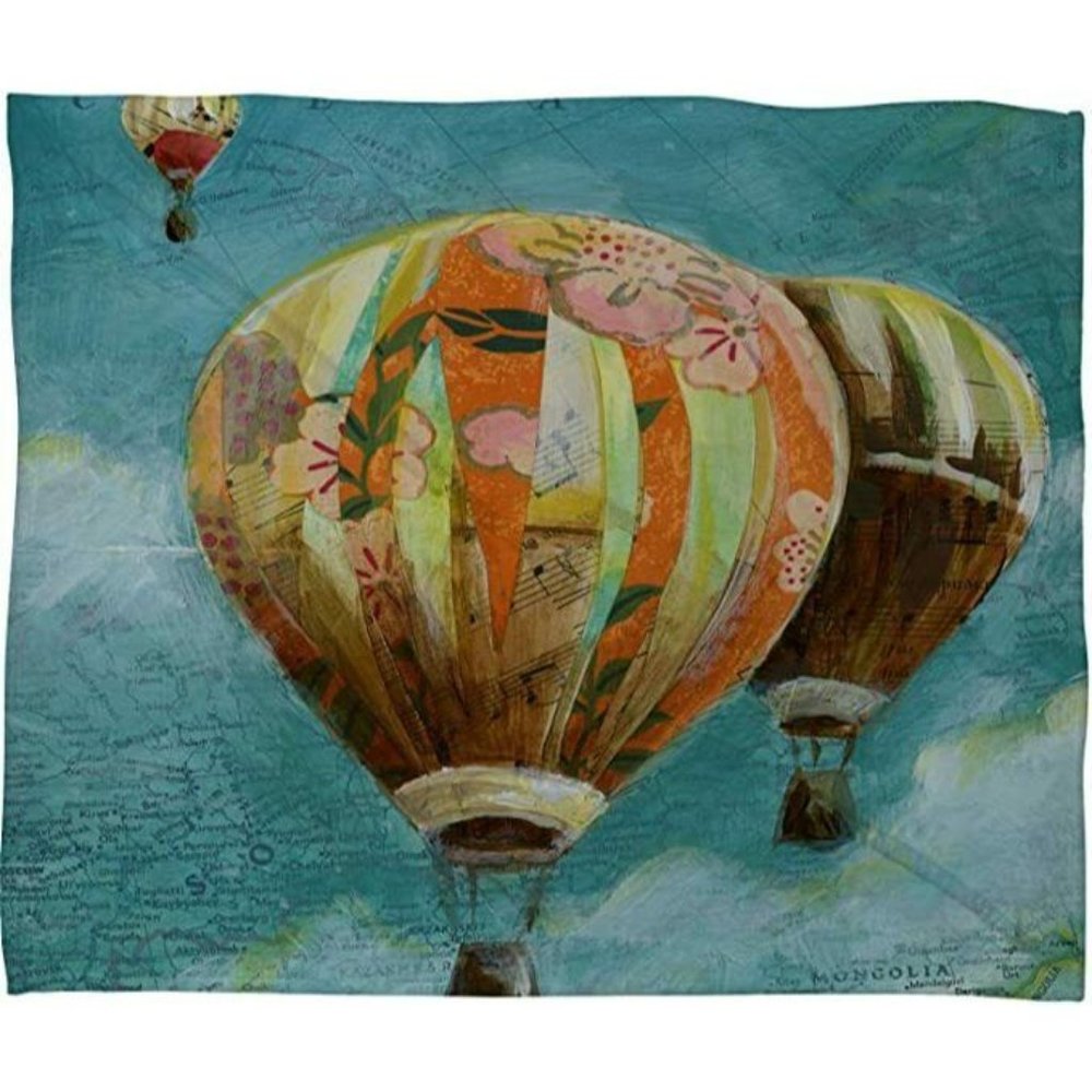 DENY Designs Throw Blanket Size 60 x 80 Inch Land Of Lulu Herd Of Balloons 1